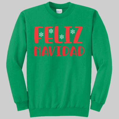 Adult Crewneck - Winter Holidays - Feliz Navidad - Red Thumbnail